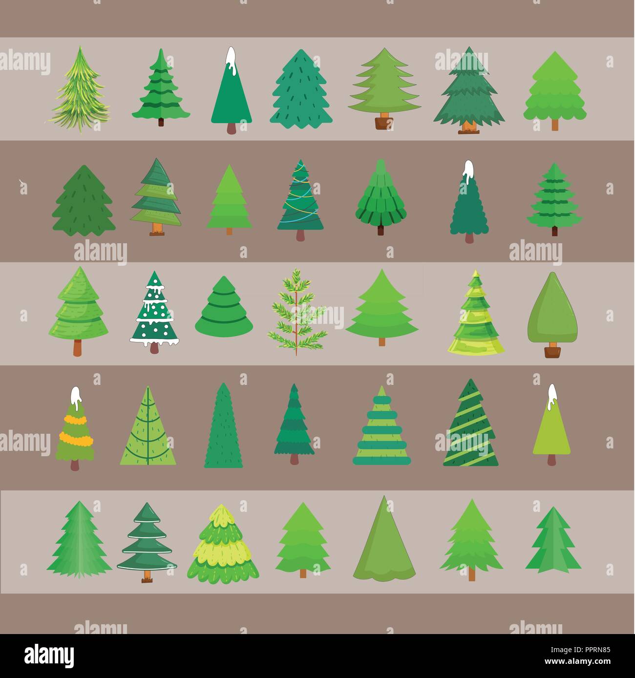 Christmas tree set Stock Vector Image & Art - Alamy