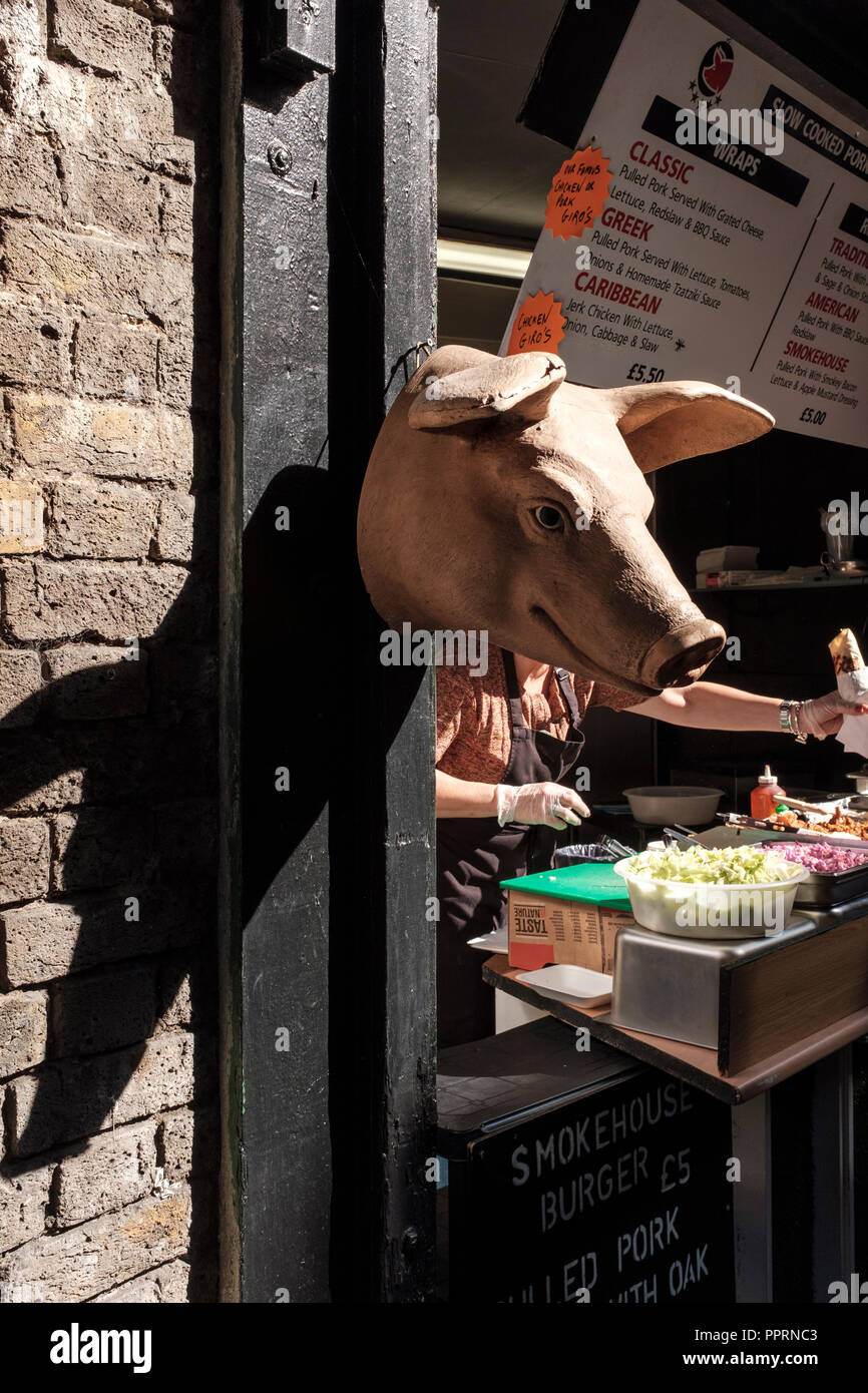UK,London,Borough Market-street food vedor Stock Photo