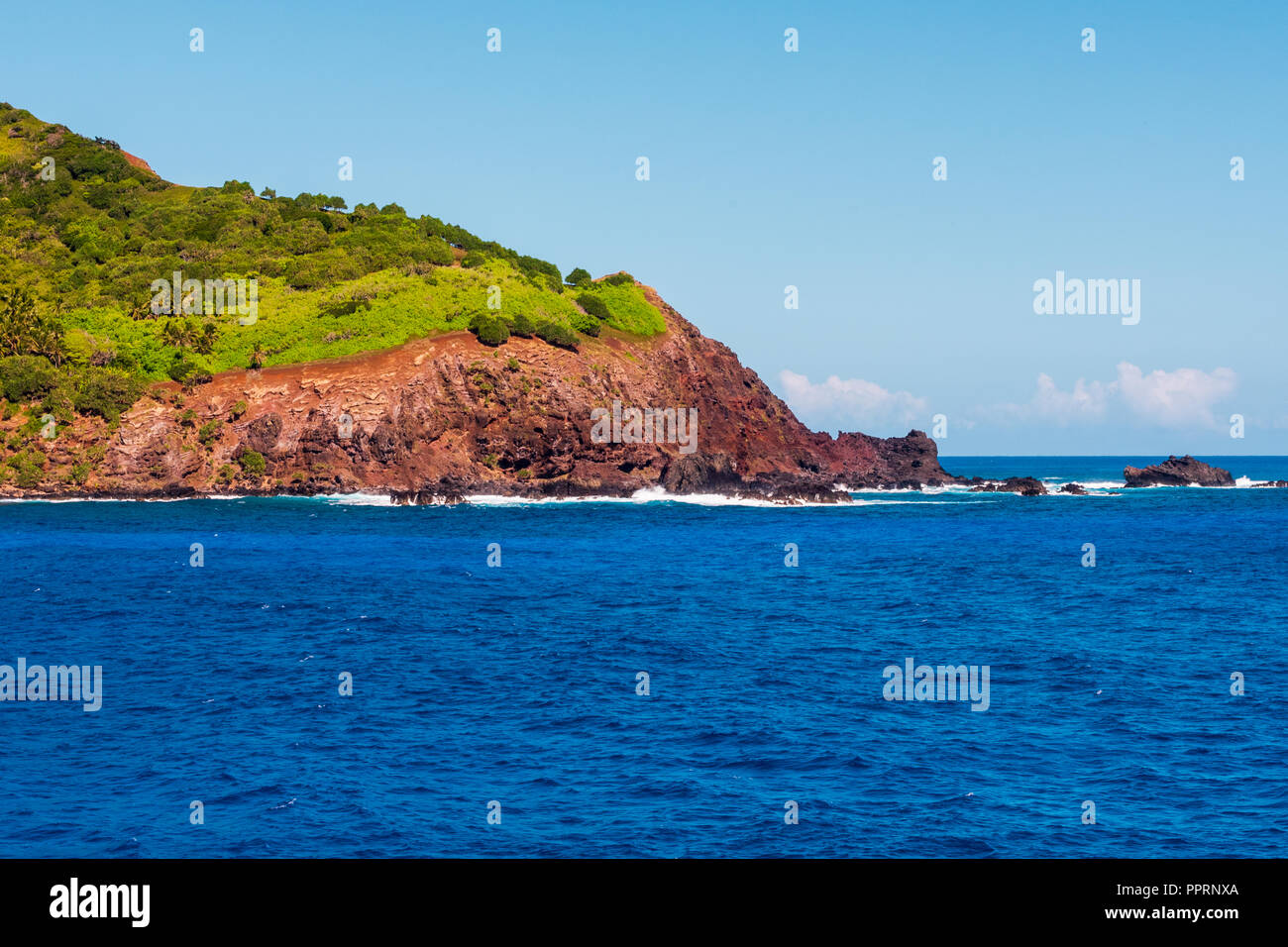 Pitcairn Island in Bounty Bay Stock Photo