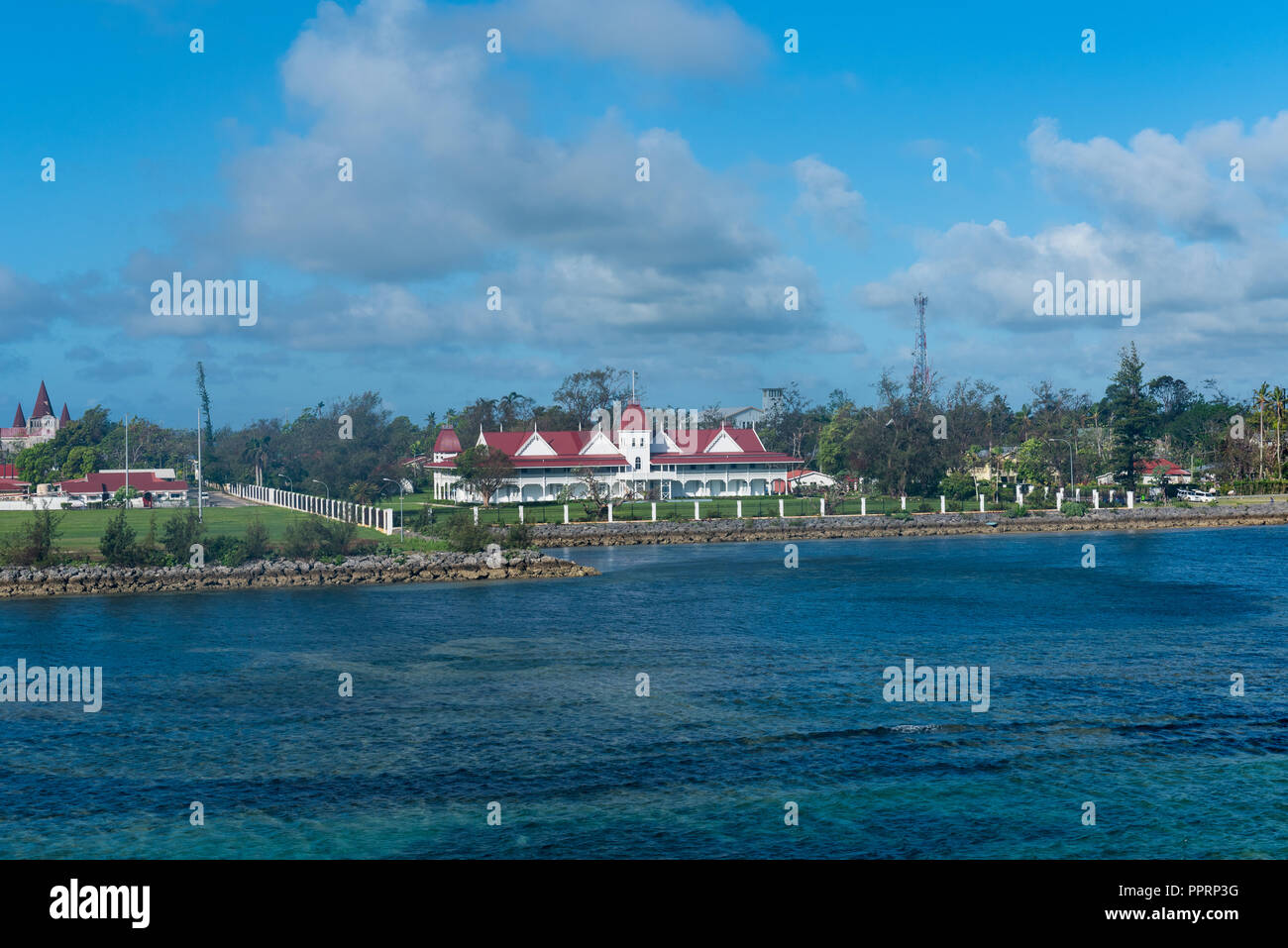 The Presidential Palace in Tonga, also known as the Royal Palace. Stock Photo