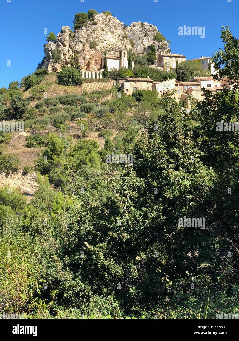 Hilltop town of Suzette in Provence, France Stock Photo
