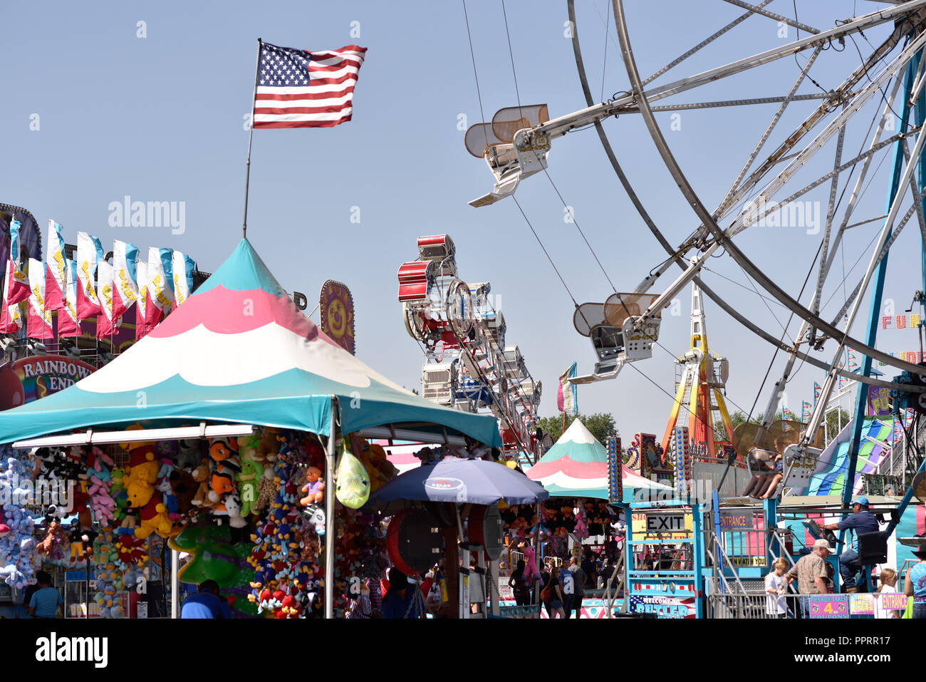 carnival scene with U.S.A. flag Stock Photo