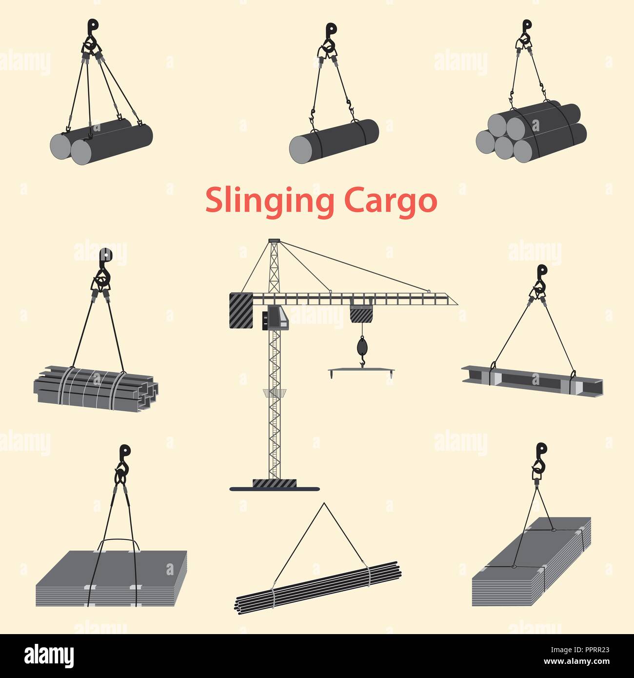 Circuitry Slinging Cargo Stock Vector