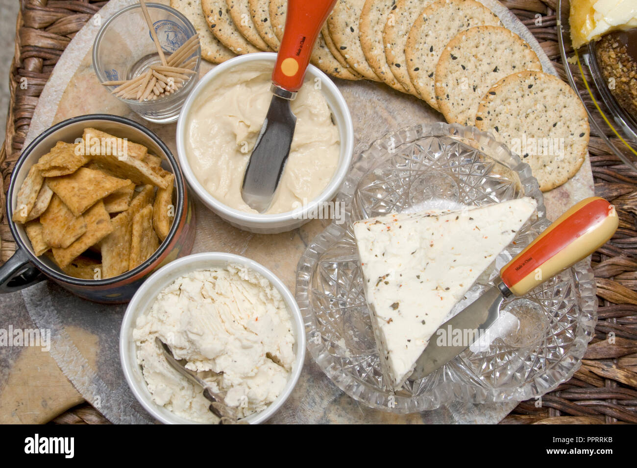 Cheese crackers appetizers tasty healthy nutritious hires stock