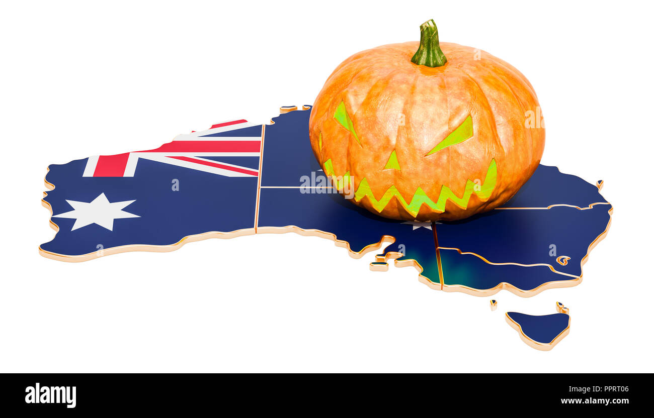 Halloween in Australia concept, 3D rendering isolated on white