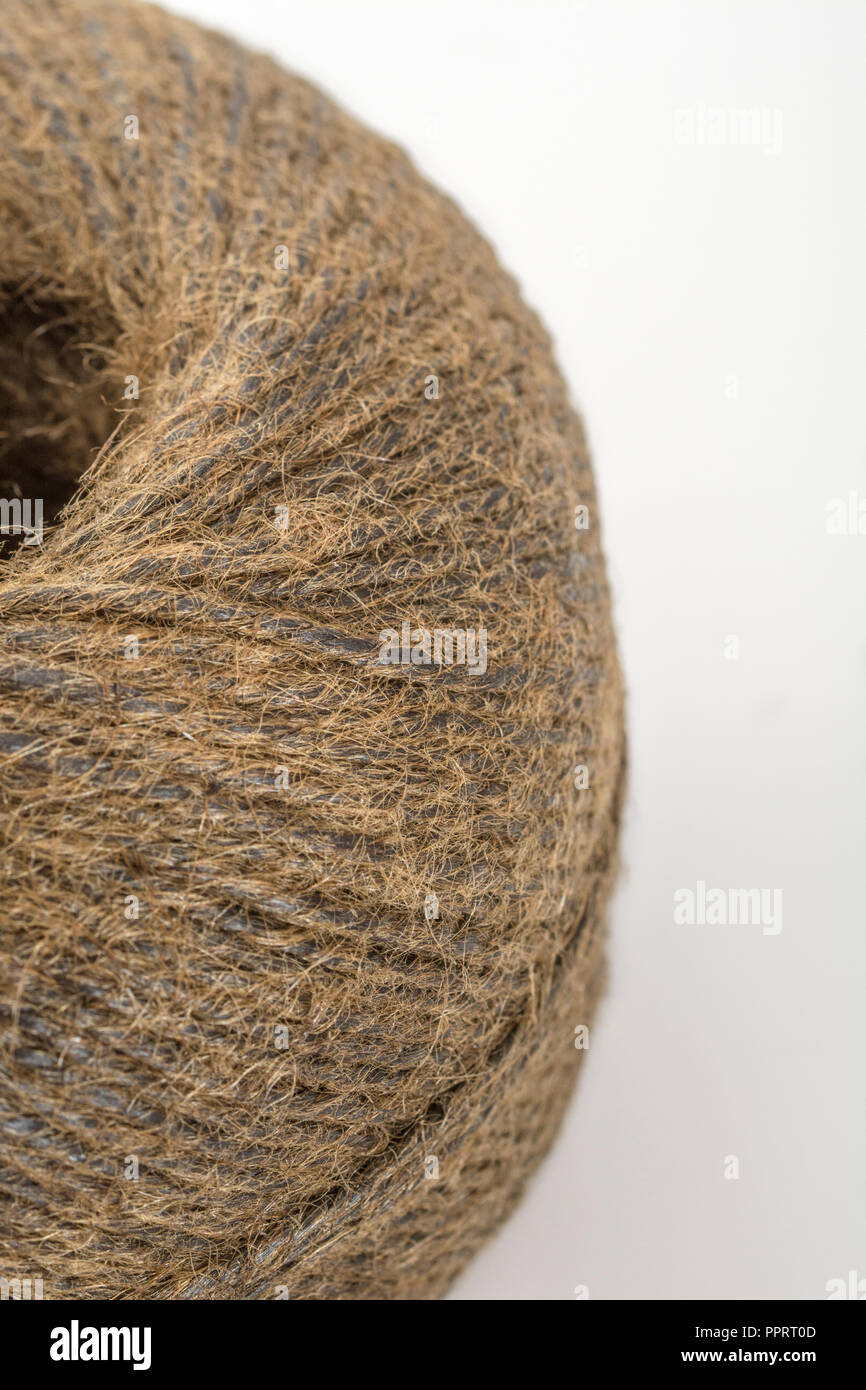 Natural tarred sisal garden twine / string. Great macro of individual