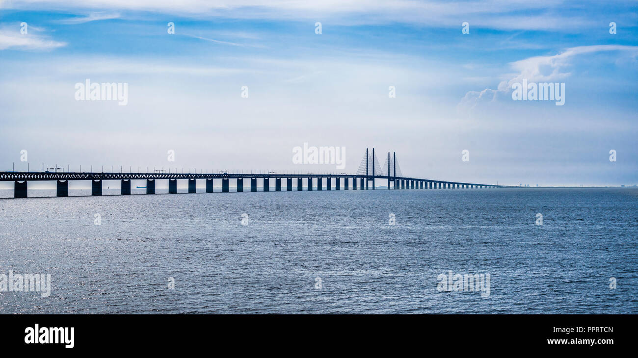 view of Öresund Bridge, Malmö, scania, Sweden Stock Photo