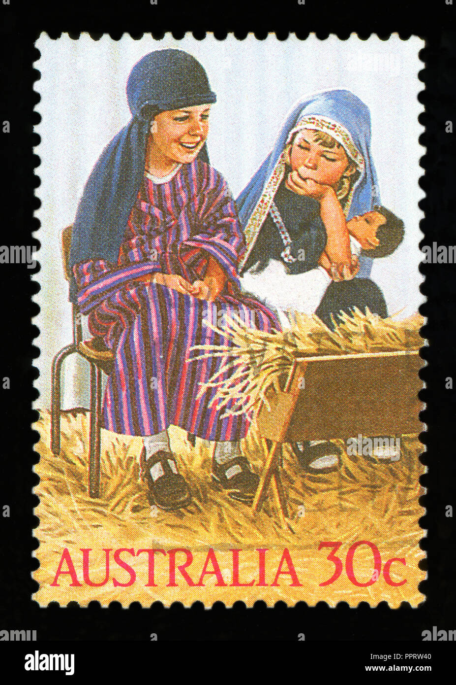 AUSTRALIA CIRCA 1986 A stamp printed in Australia shows Holy Family