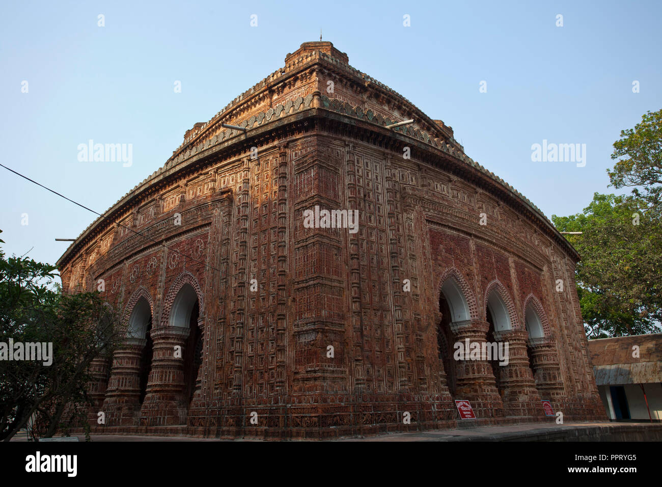 Kantanagar Temple an eighteenth century brick temple, situated in the peaceful island hamlet of Kantanagar (Kantanagar), about 12 miles north of Dinaj Stock Photo