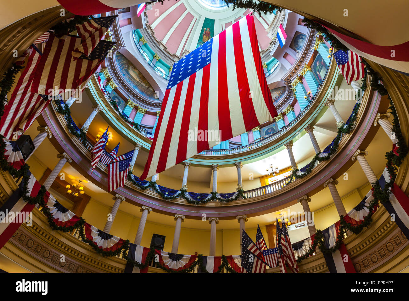 ST. LOUIS, MO, USA - JULY 9, 2018 - Replica of the Garrison flag ...