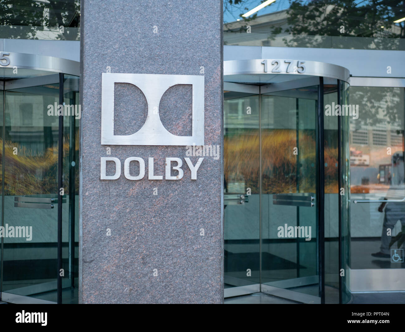 Dolby Digital Laboratories headquarters entrance and lobby Stock Photo