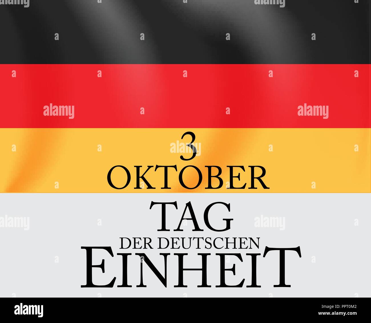 3 Oktober Tag der Deutschen Einheit. Translation: 3 october day of german unity. Vector Illustration Stock Vector