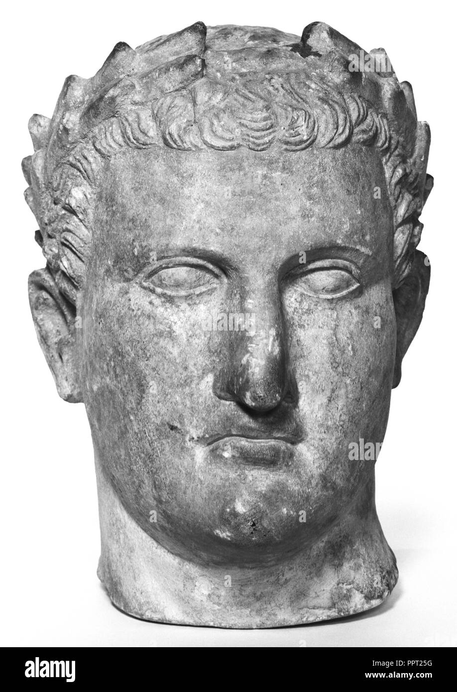 Portrait Head of a Ruler; Nicosia, Cyprus; early 1st century; Limestone with Polychrome; 29 × 20.3 × 28 cm, 11 7,16 × 8 × 11 in Stock Photo