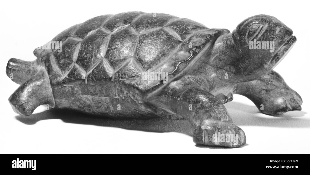 Imitation of a Toy Tortoise; Eastern Mediterranean, ?, 20th century; Basalt, black; 12.2 cm, 4 13,16 in Stock Photo