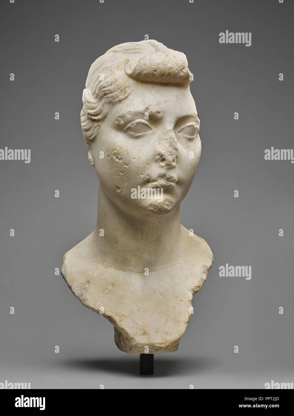 Bust of Livia Drusilla; Italy, Europe; 1 - 25; Marble; 40.5 × 20.3 × 20.3 cm, 15 15,16 × 8 × 8 in Stock Photo