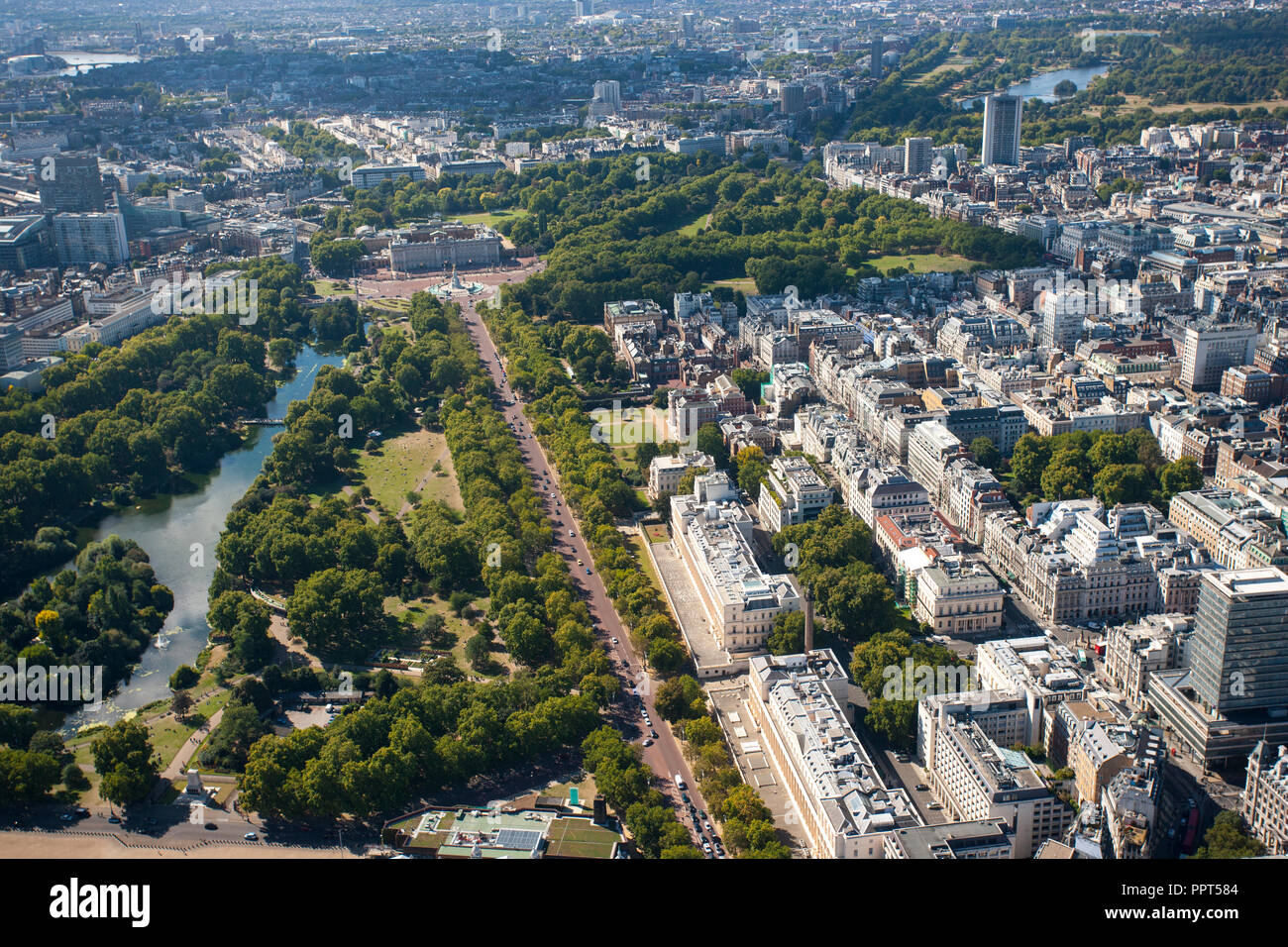 Buckingham Palace, Aerial view. Stock Photo