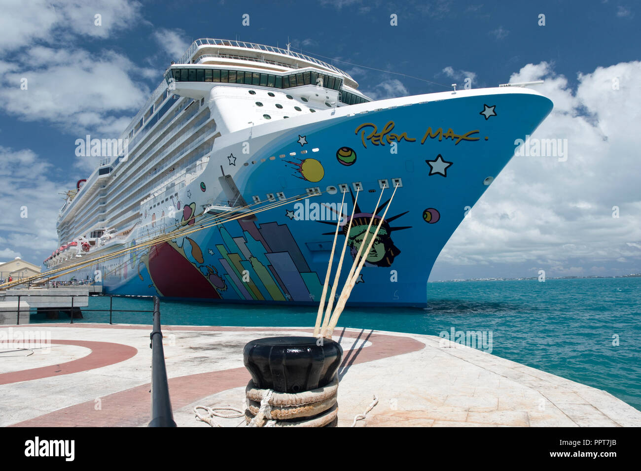 The Norwegian Breakaway Cruise Ship Moored At Kings Wharf At The Dockyard In Bermuda Stock Photo Alamy