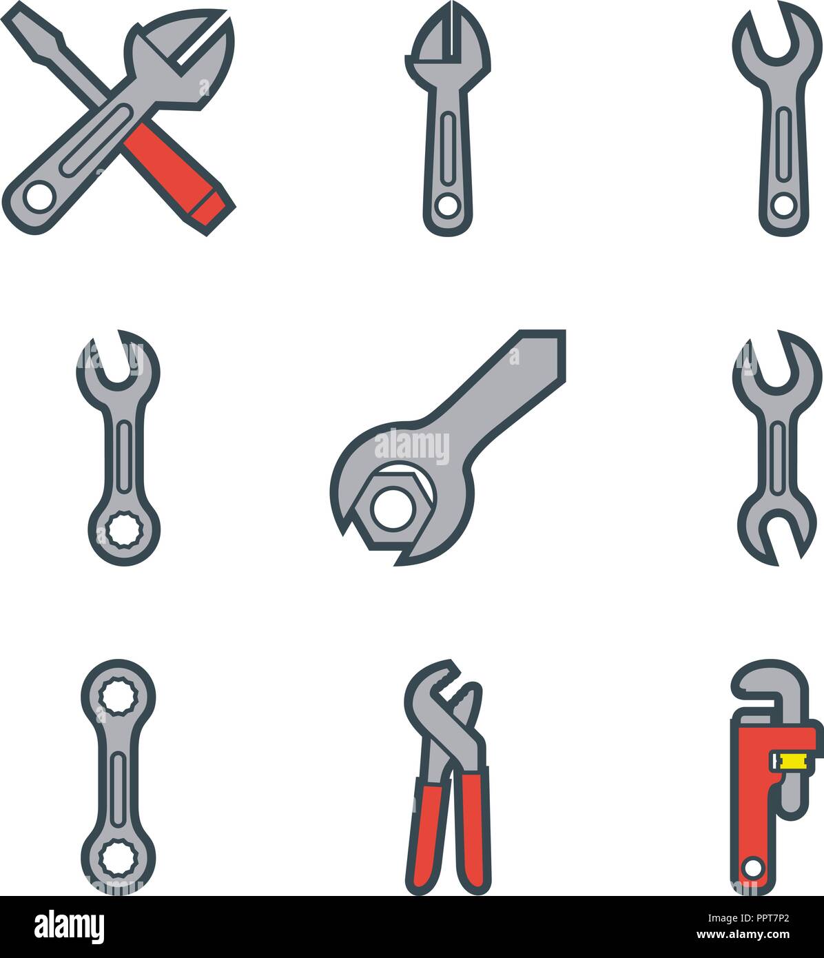 Wrenchs and Pliers Stock Vector