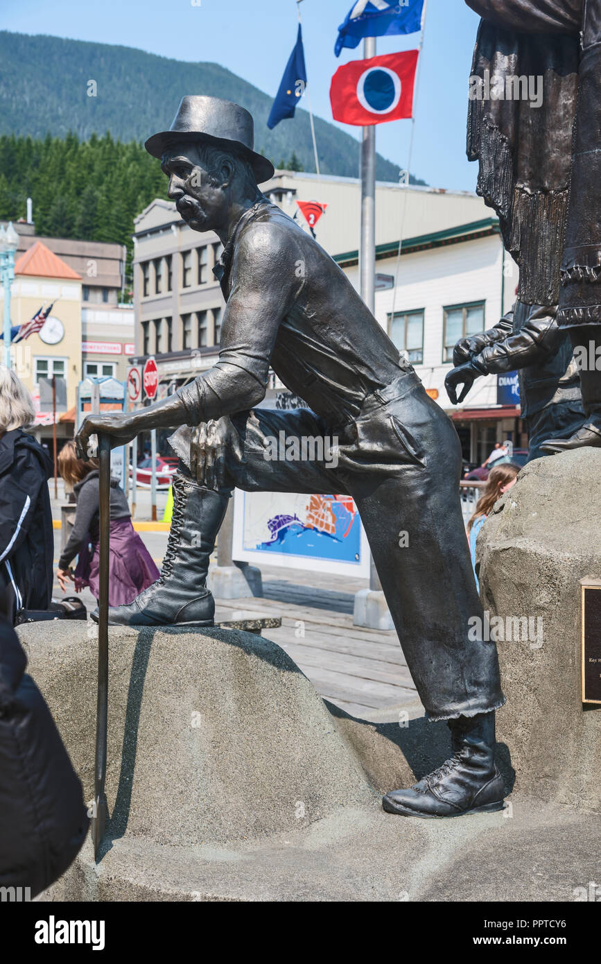 Detail of Dave Rubin's bronze monument "The Rock" ,Ketchikan, Alaska