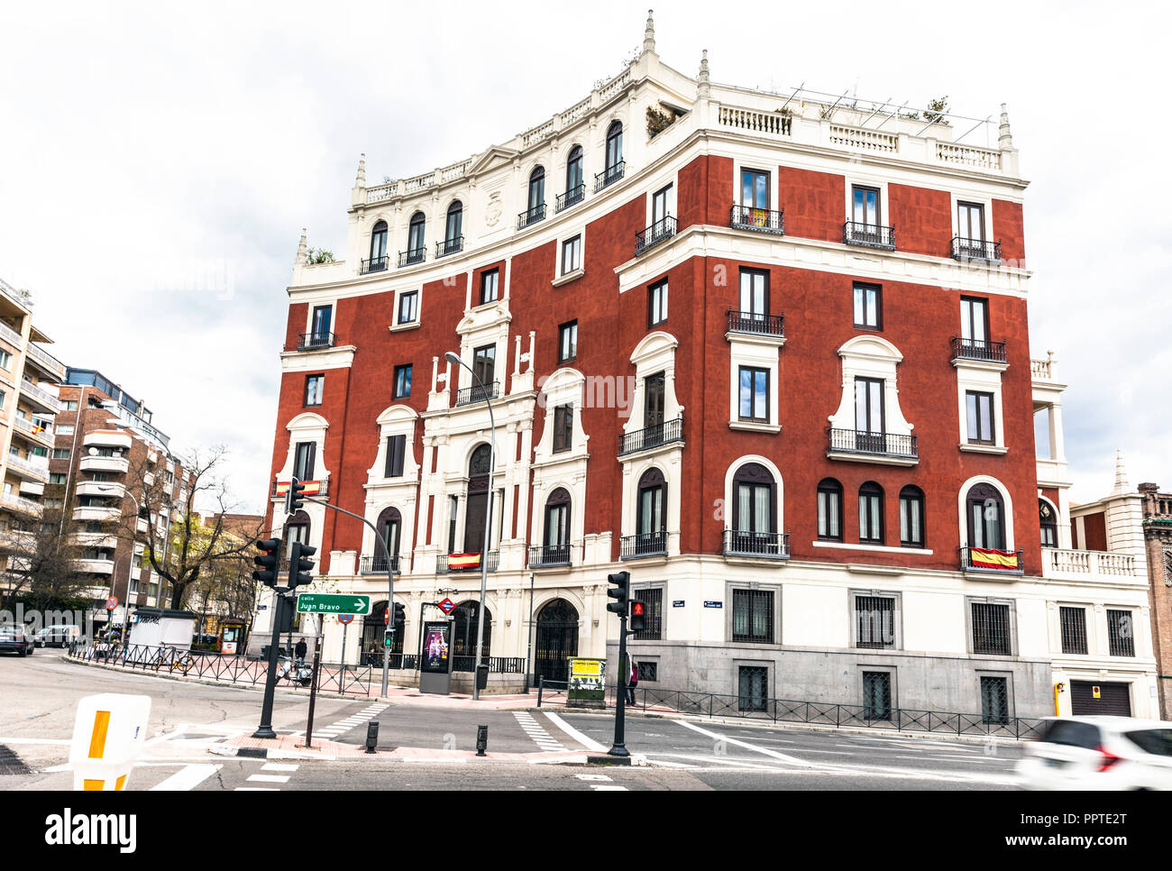 Estudios y Proyectos Culturales building, Glorieta Rubén Darío, Madrid, Spain. Stock Photo