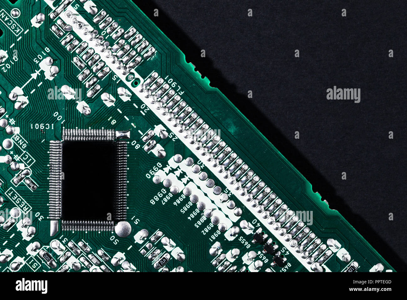 Microchip integrated on motherboard computer science Stock Photo Alamy