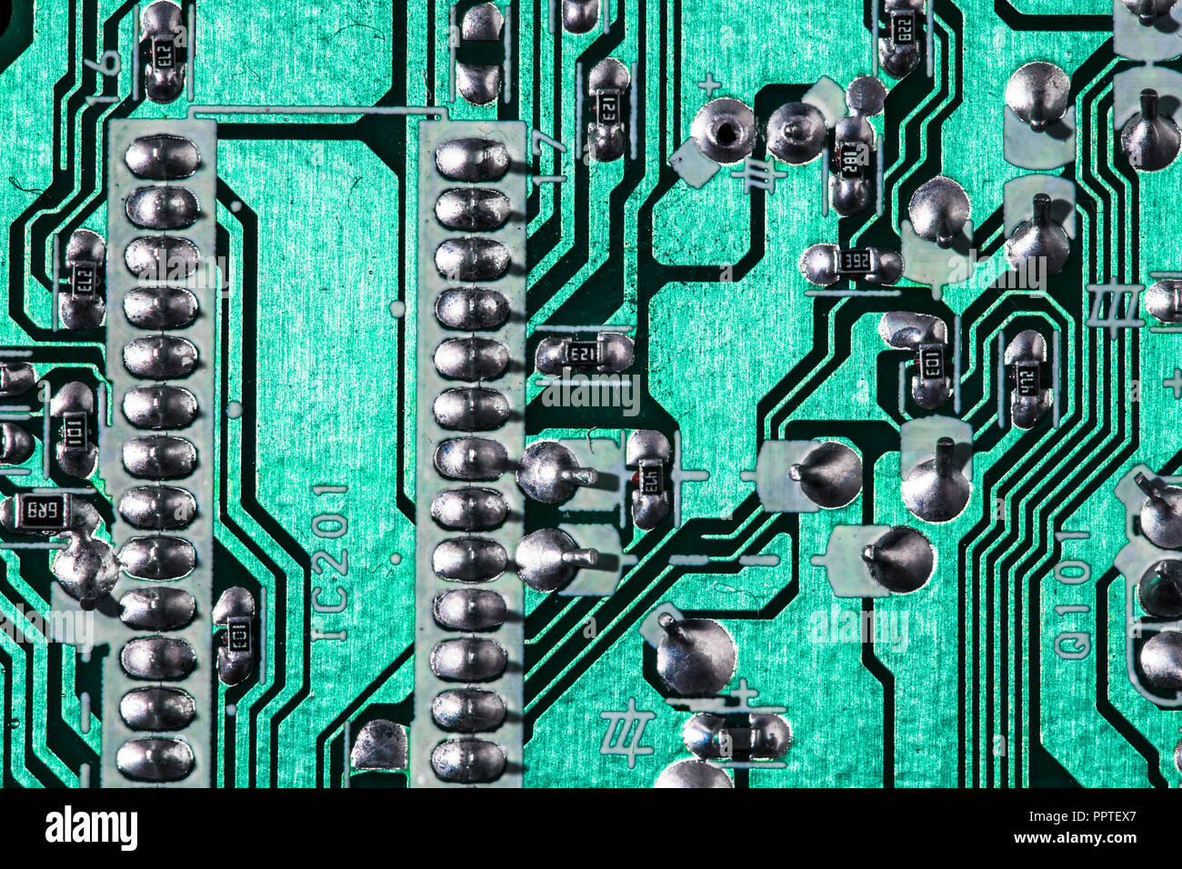 Green digital circuit board background Stock Photo - Alamy