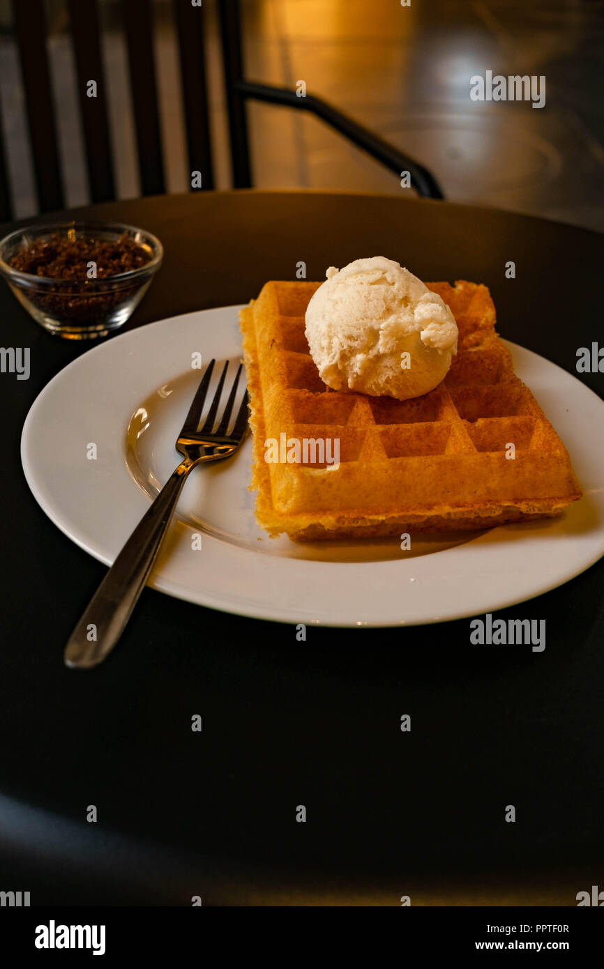 Waffles or Gaufres Stock Photo