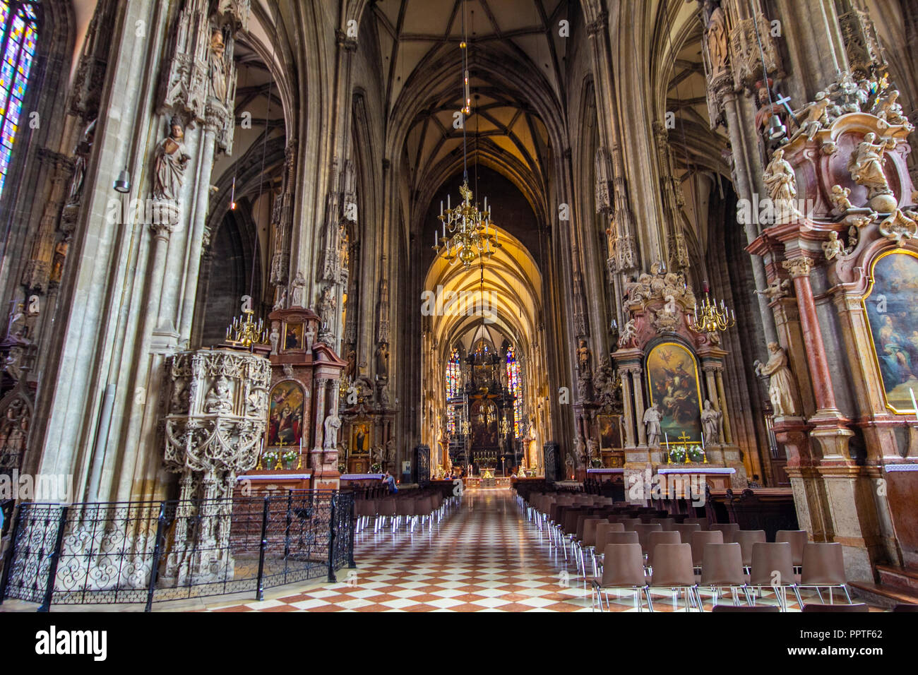 Cologne, Germany - June 2018. Wide angle interior view of the Cologne