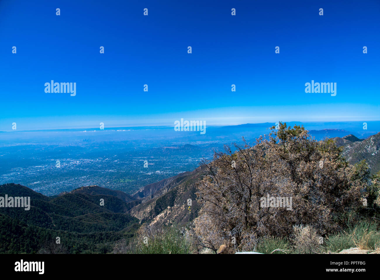 Panorama of the LA Basin as seen from Mount Wilson in the San Gabriel Mountains near Glendale