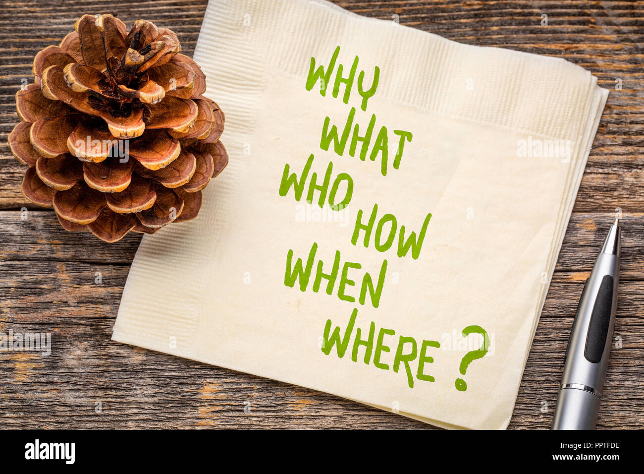 why, what, who, how, when, where brainstorming or decision making ...