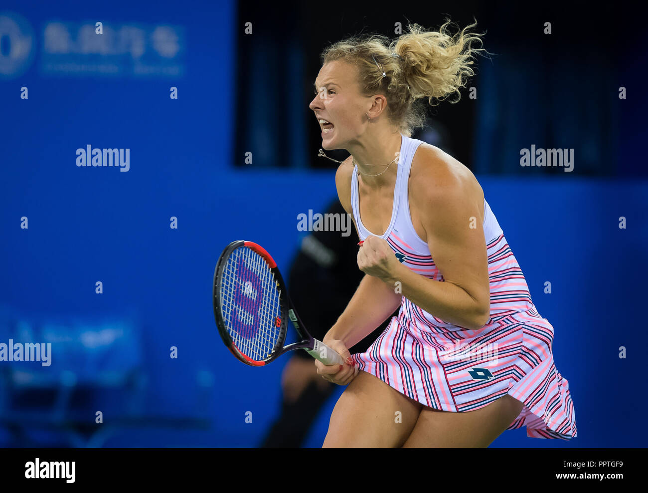 September 25, 2018 - Katerina Siniakova of the Czech Republic in action  during her second-round match