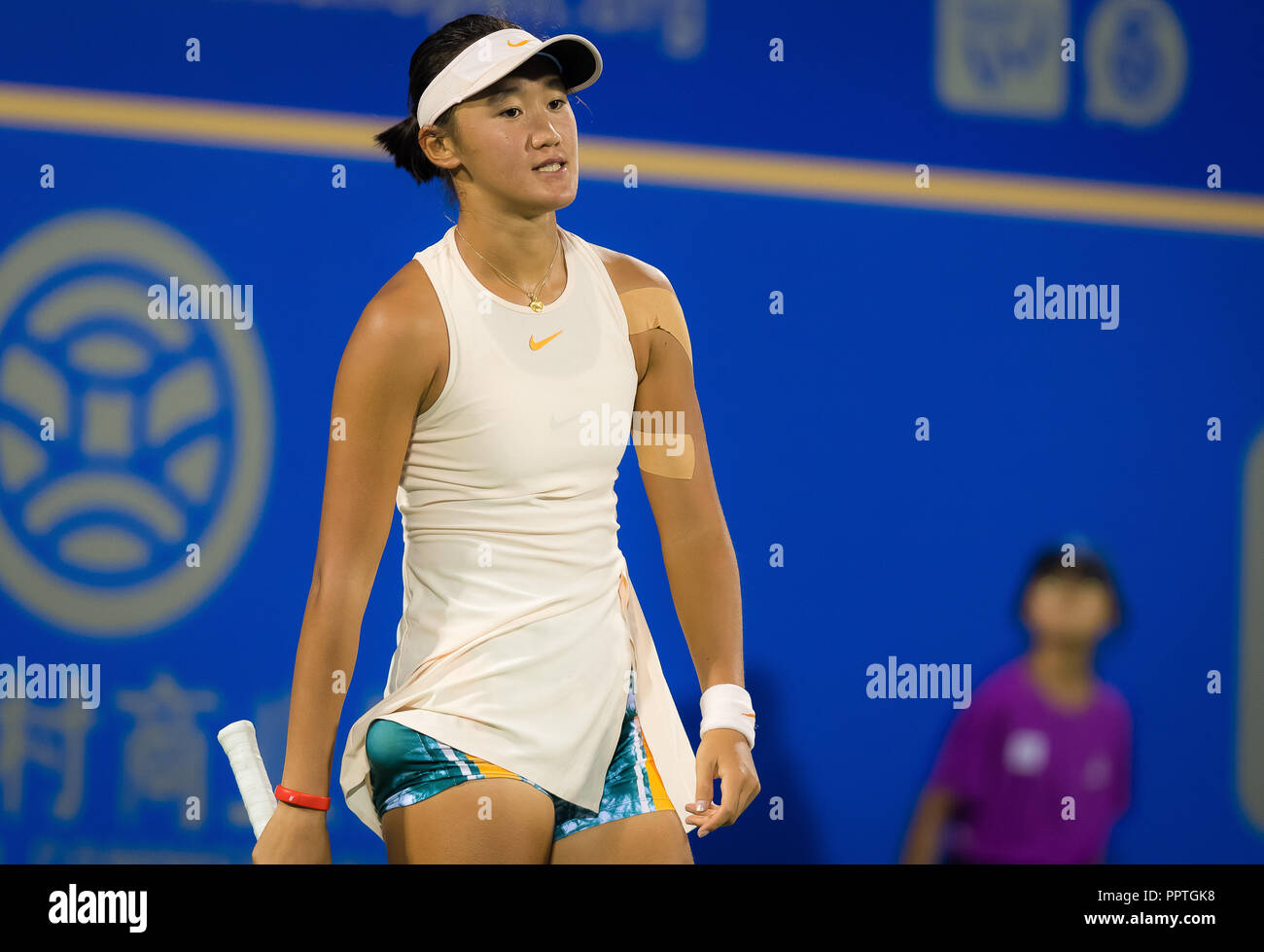 September 25, 2018 - Xiyu Wang of China in action during her second-round  match at the