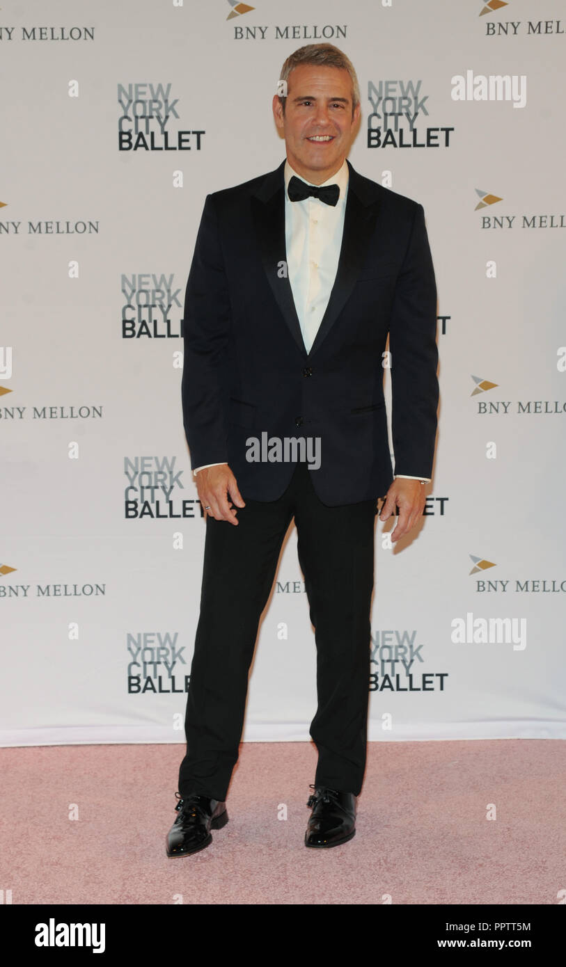 New York, NY, USA. 27th Sep, 2018. Andy Cohen attends the New York City Ballet 2018 Fall Fashion Gala at David H. Koch Theater at Lincoln Center on September 27, 2018 in New York City. Credit: John Palmer/Media Punch/Alamy Live News Stock Photo