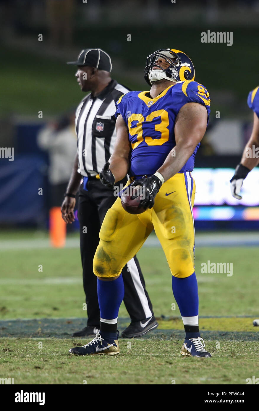 Los Angeles, CA, USA. 27th Sep, 2018. during the NFL Minnesota Vikings vs Los Angeles Rams at the Los Angeles Memorial Coliseum in Los Angeles, Ca on September 27, 2018. Jevone Moore Credit: csm/Alamy Live News Stock Photo
