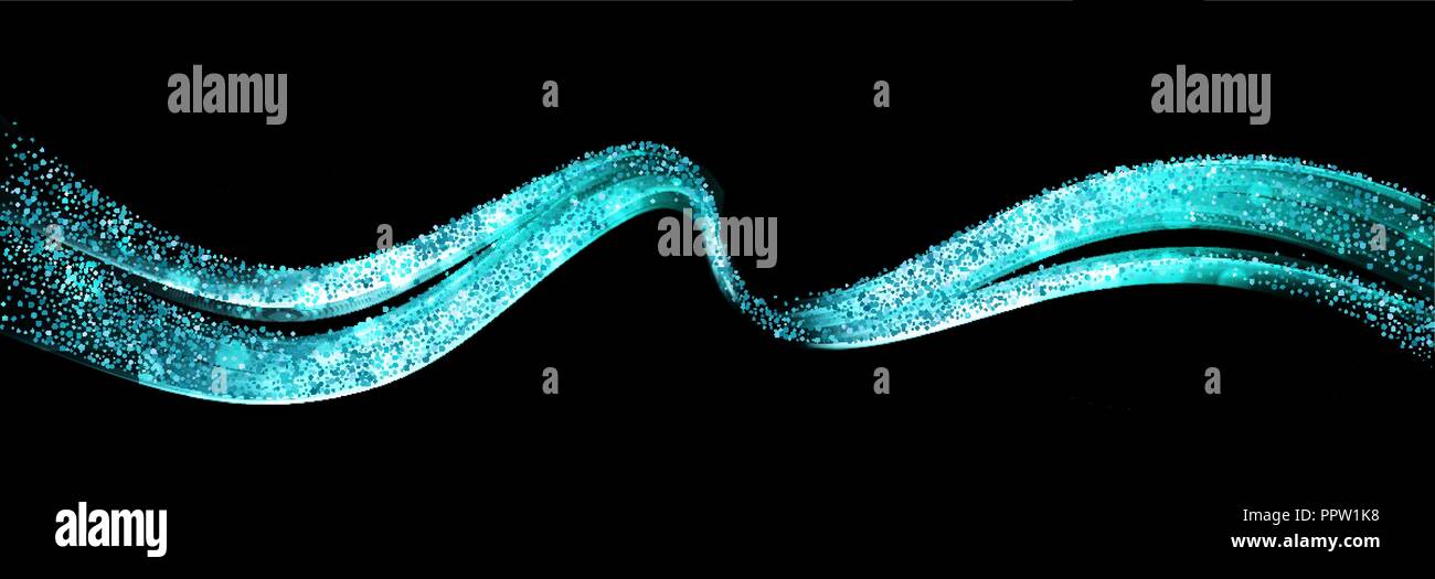 Abstract shiny color blue gold wave design element Stock Vector