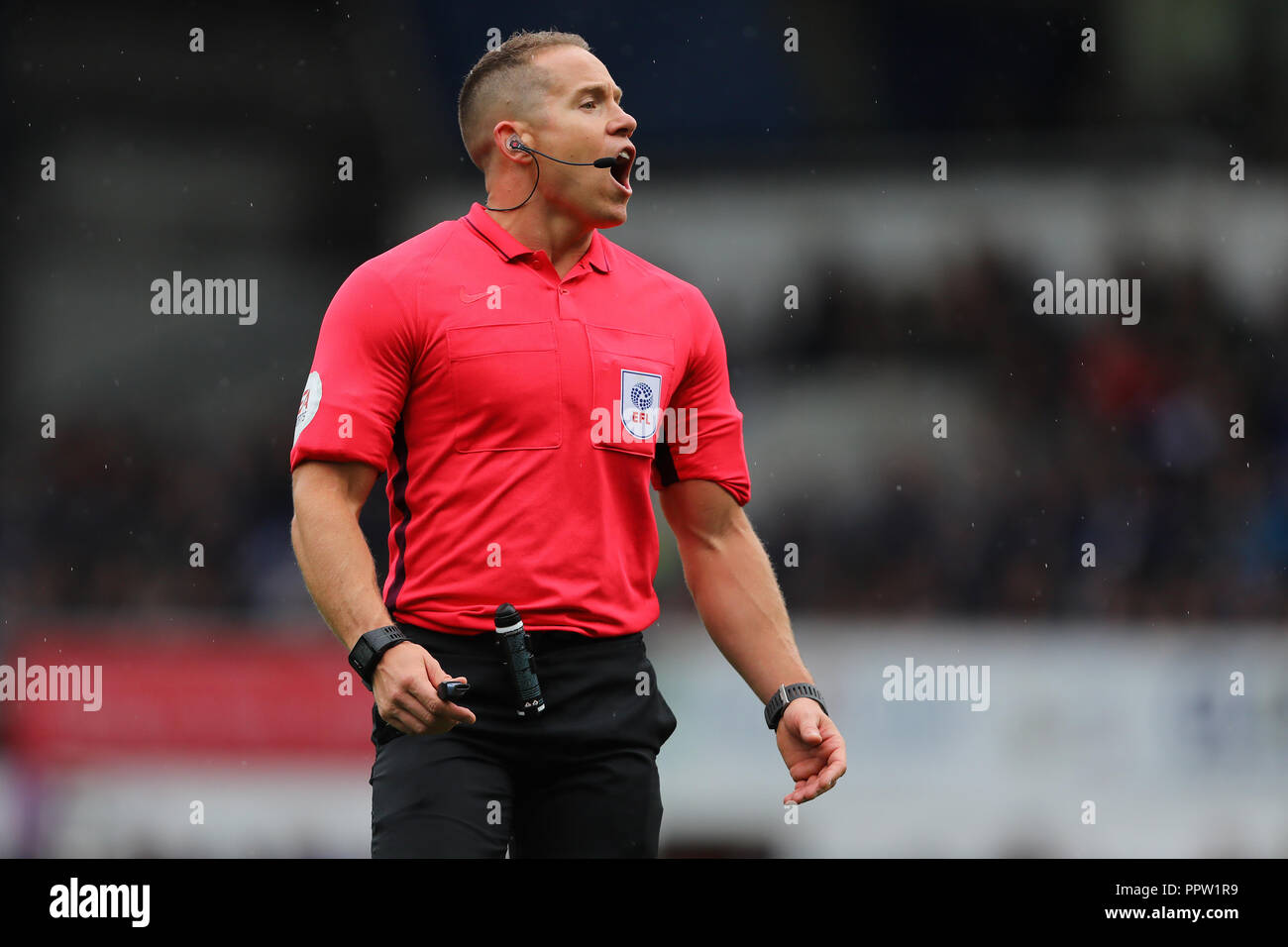 Referee, Stephen Martin - Ipswich Town v Bolton Wanderers, Sky Bet Championship, Portman Road, Ipswich - 22nd September 2018 Stock Photo