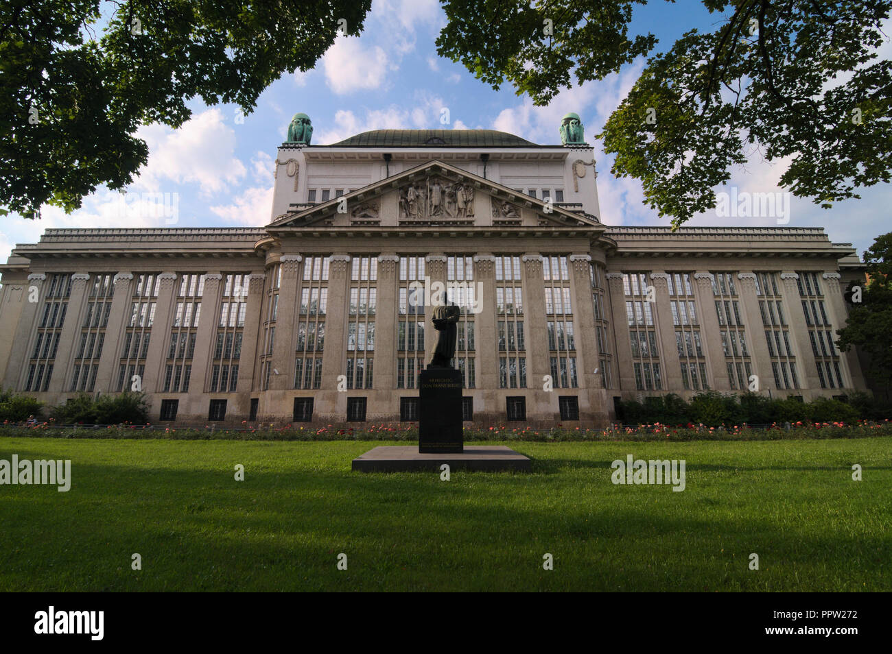 Statue of Frane Bulić in front of the State Archives in Zagreb Stock ...