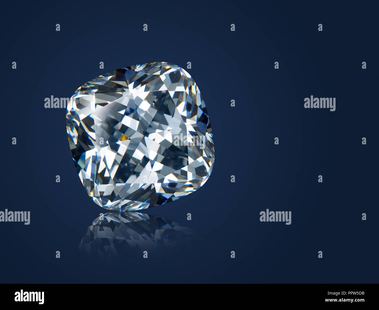 Cuscion Cut Diamond Gemstone Gem Stock Photo