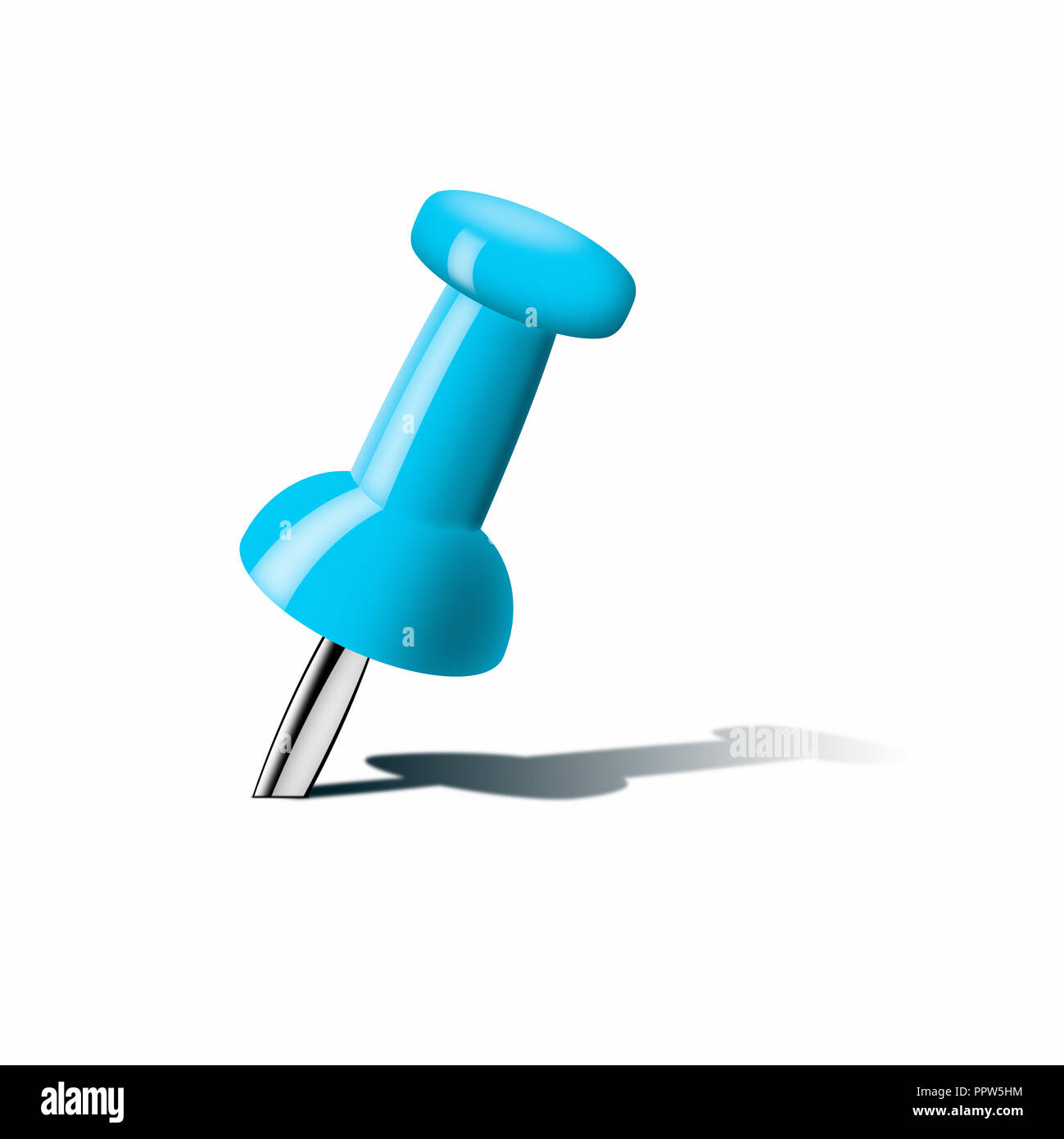 Blue Push Pin on a Background Stock Photo