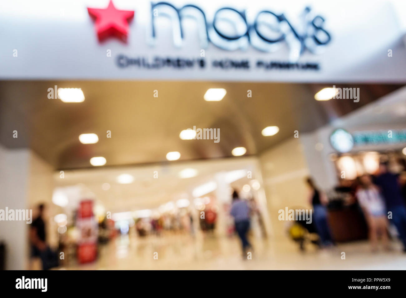 Miami Florida,Kendall,Dadeland mall,Macy's Department Store,out of focus OOF,front entrance,FL180527059 Stock Photo