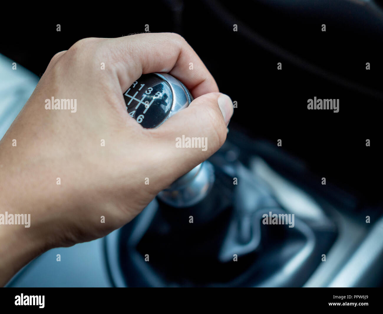 Hand On Automatic Gear Shift Stock Photos & Hand On Automatic Gear