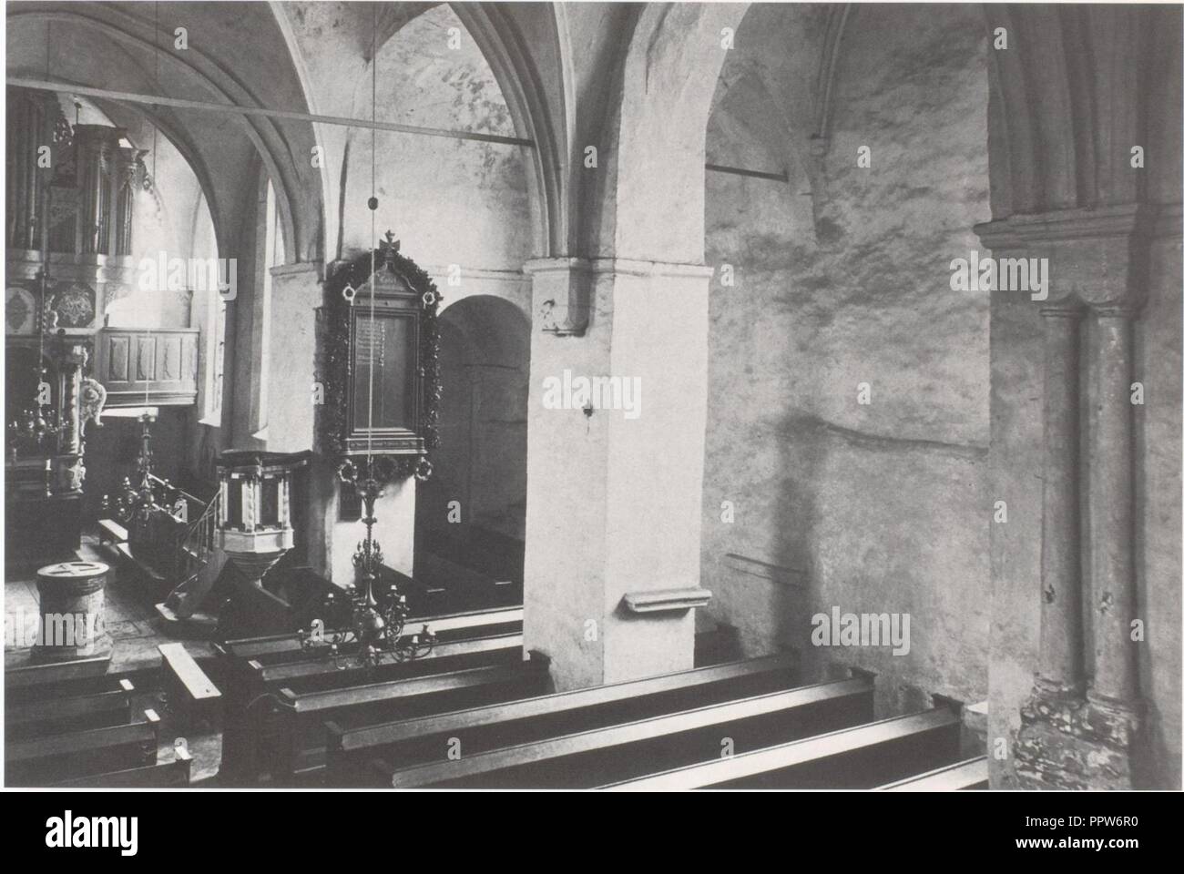 Brackel Johanneskirche Innenansicht um 1890. Stock Photo