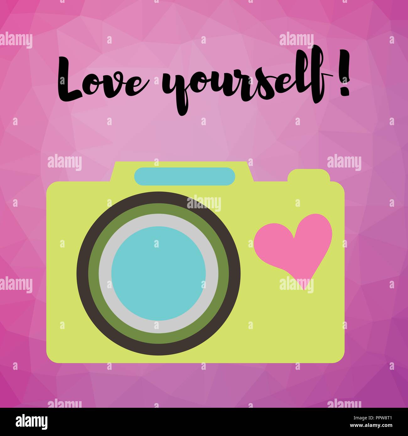 Vector illustration with cute retro photo camera Stock Vector