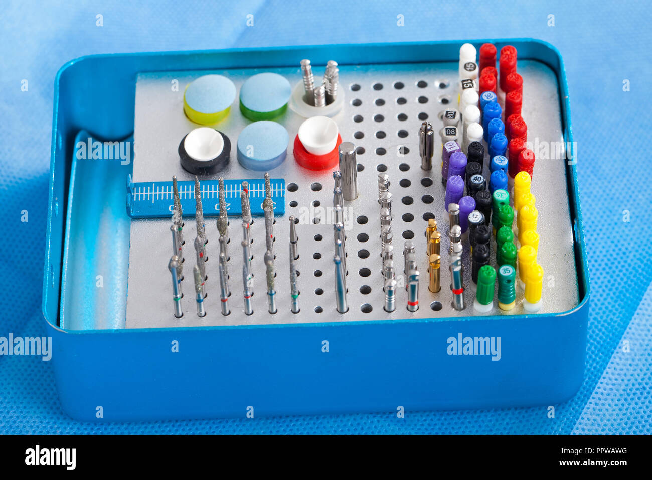 Macro picture of colored sterile endodontic files Stock Photo Alamy