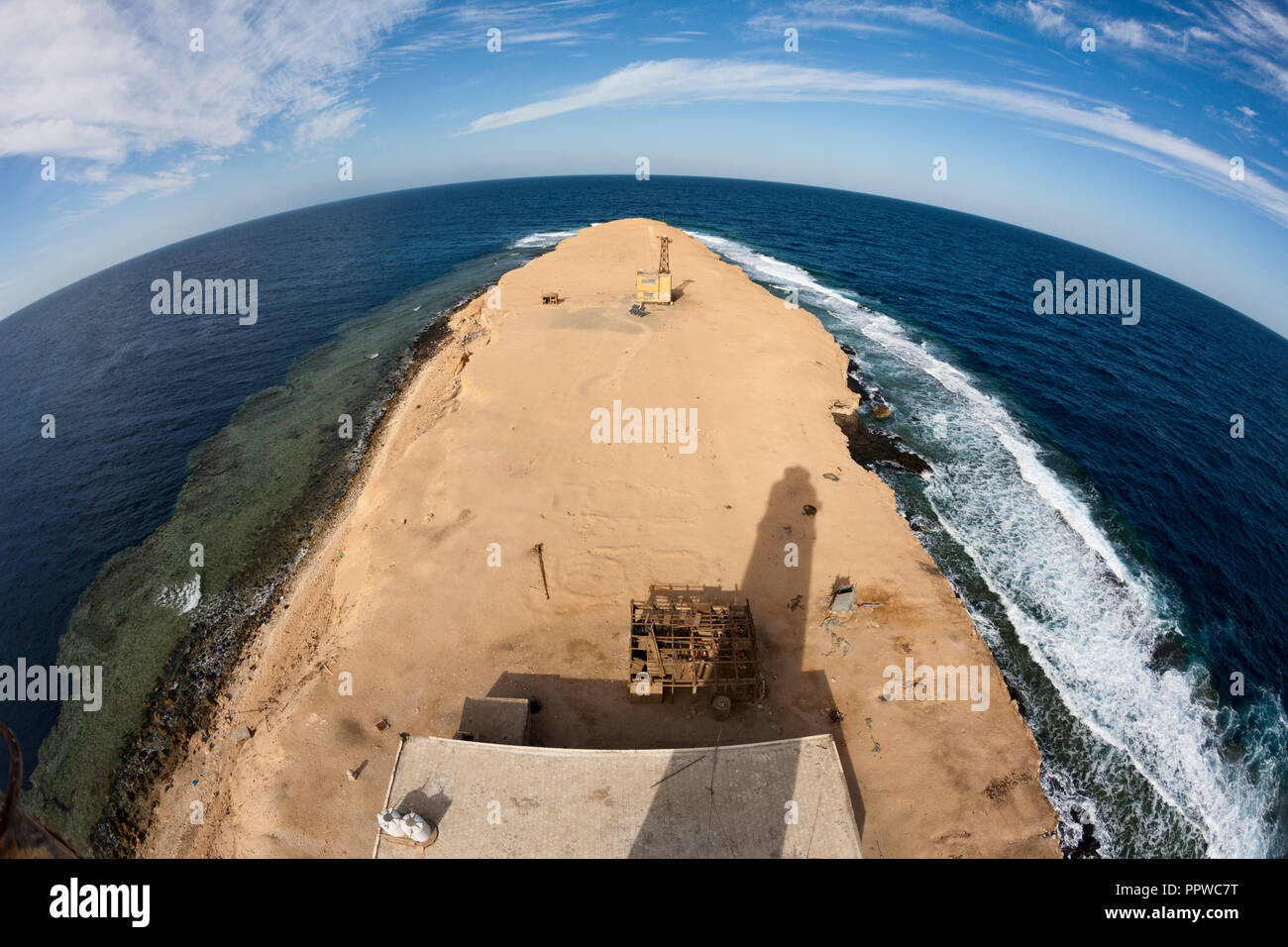 View from Big Brother Island Lighthouse, Brother Islands, Red Sea, Egypt Stock Photo