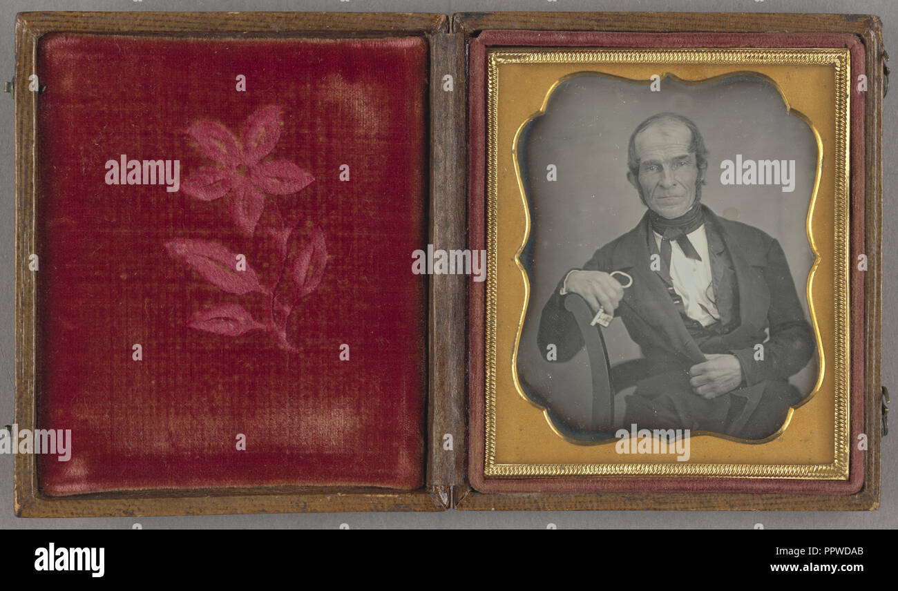 Man with a Key; American; about 1844; Daguerreotype Stock Photo