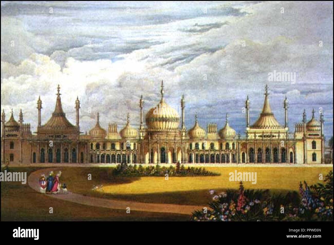 Brighton Pavilion from Views of the Royal Pavilion (1826) edited Stock