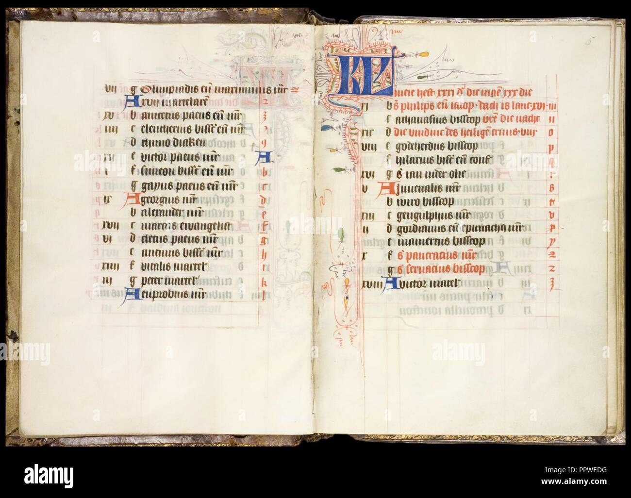 Bout Psalter-Hours - KB 79 K 11 - Calendar for the month of May - Folio 5r. Stock Photo