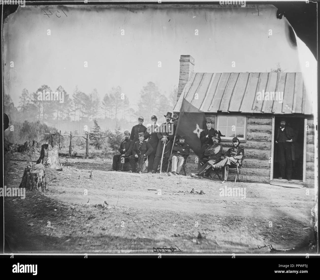 Brevet Major General Robert S. Foster and Staff of Eight Stock Photo