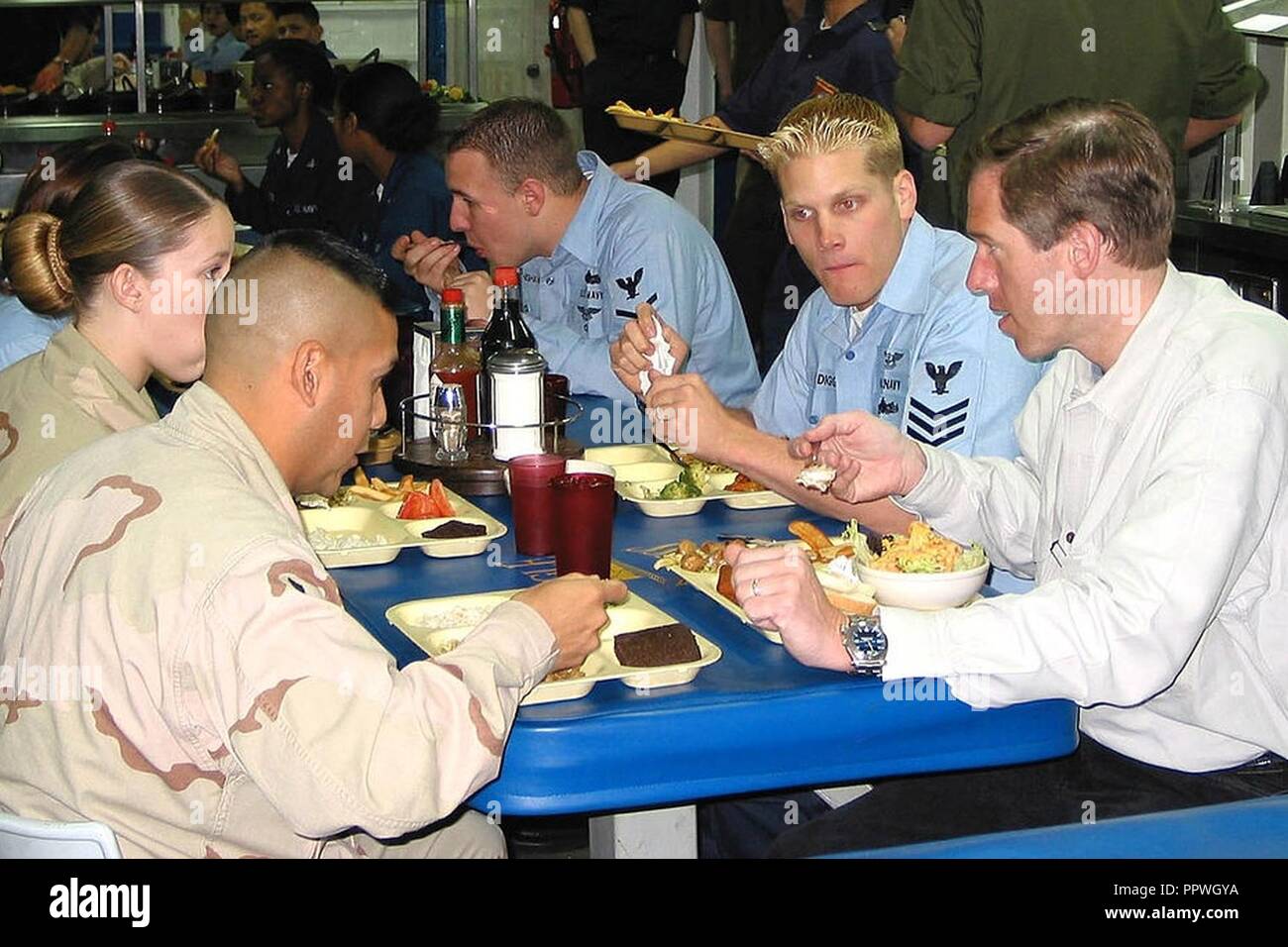 Brian Williams on board USS Tarawa, March 13, 2003. Stock Photo